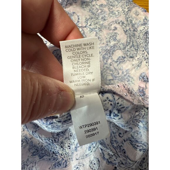 J.Jill Womens Boho Style Pink & Blue Paisley Print Linen Tunic Top Size 2X - Picture 8 of 9